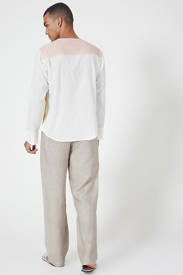 Grey Linen Pants by Wendell Rodricks Men at Pernia's Pop Up Shop
