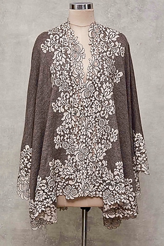 Chocolate Brown Knitted Cape by Wrapture by Suzanne