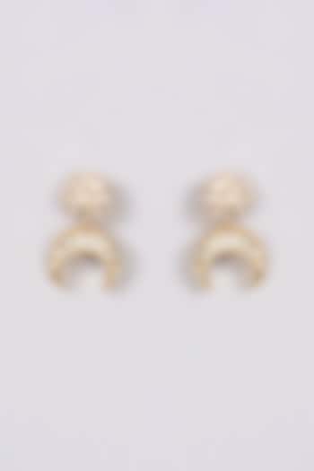 Gold Finish Kundan Polki Dangler Earrings by XAGO