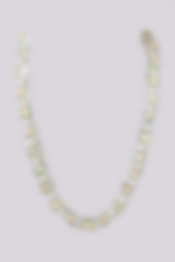 Gold Finish Kundan Polki & Green Quartz Necklace by XAGO