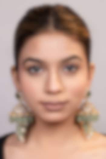 Gold Finish Pearl & Beaded Jhumka Earrings by XAGO at Pernia's Pop Up Shop