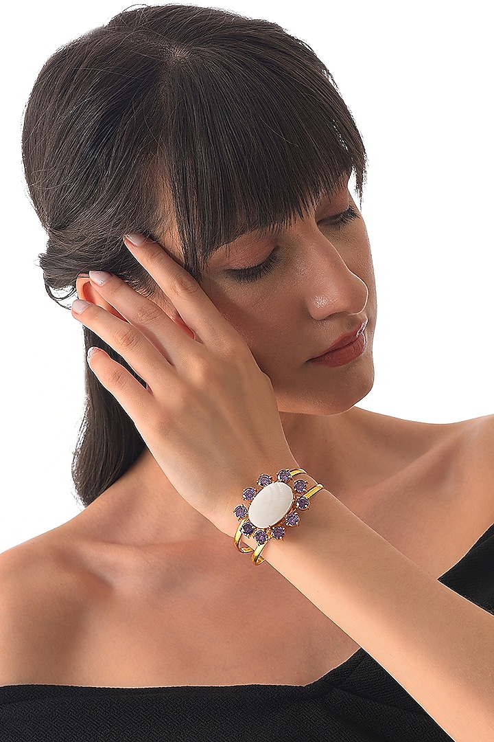 Gold Finish Amethyst Bracelet by XAGO at Pernia's Pop Up Shop