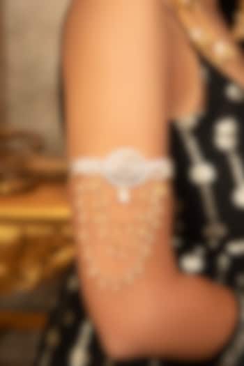 Gold Finish Kundan Polki & Pearl Bajuband by XAGO at Pernia's Pop Up Shop