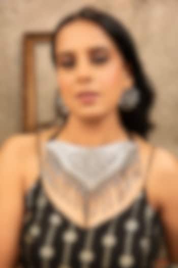 Silver Finish Oxidised Necklace Set by XAGO at Pernia's Pop Up Shop