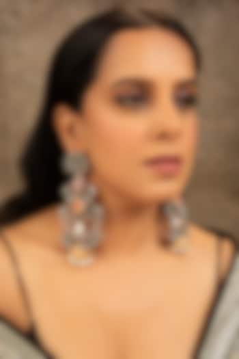 Silver Finish Pearl Jhumka Earrings by XAGO at Pernia's Pop Up Shop