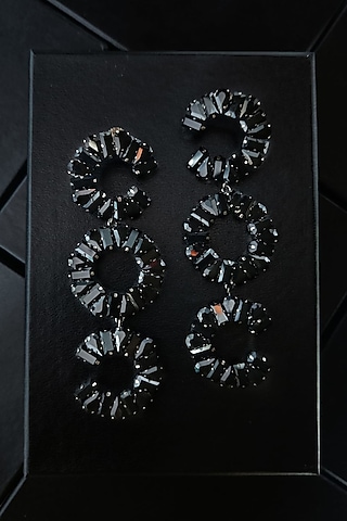 Black Rhodium Finish Dangler Earrings by Xxessories