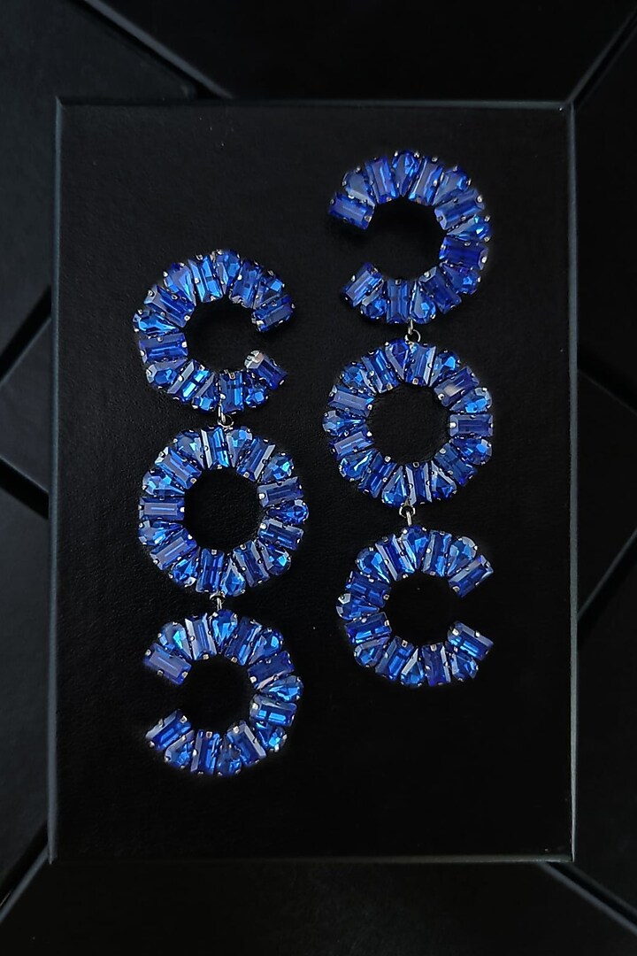 Black Rhodium Finish Dangler Earrings by Xxessories at Pernia's Pop Up Shop