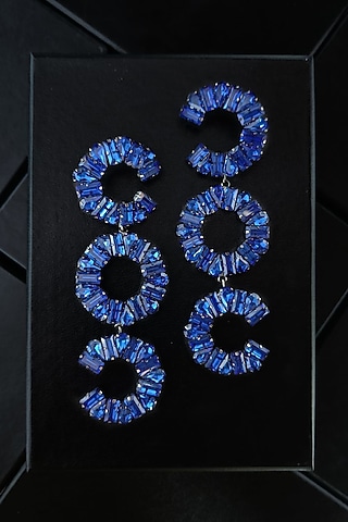 Black Rhodium Finish Dangler Earrings by Xxessories
