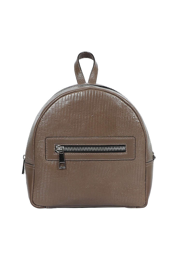 Taupe Upcycled Leather Backpack by X FEET ABOVE