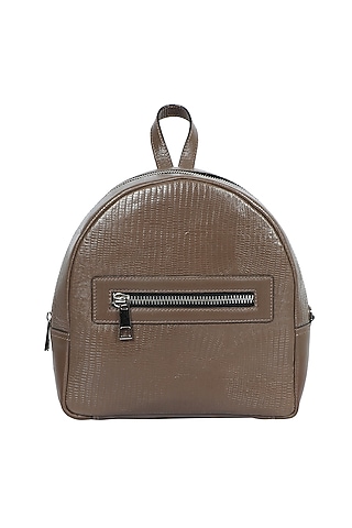 Taupe Upcycled Leather Backpack by X FEET ABOVE