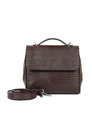 Buy Brown Leather Studded Hip Bag Small Convertible Crossbody Online in  India 