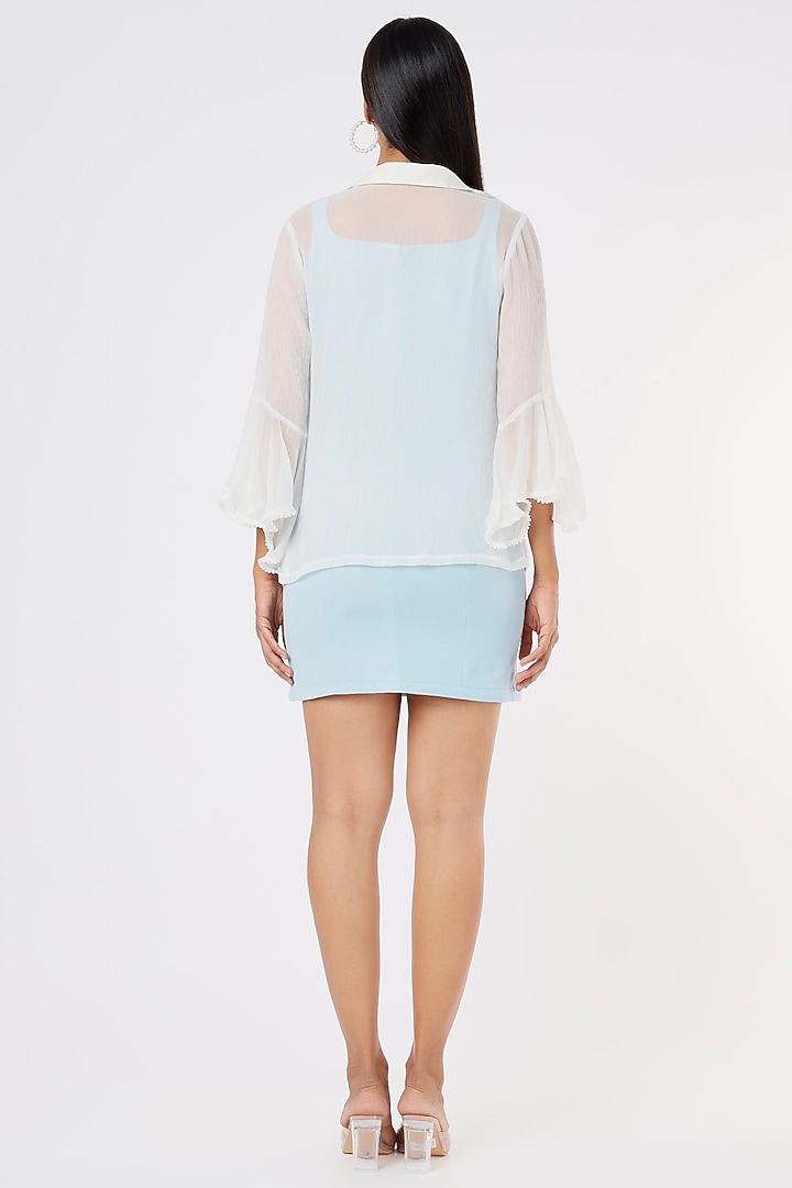 White Embroidered Jacket Set by XXVII XI at Pernia's Pop Up Shop
