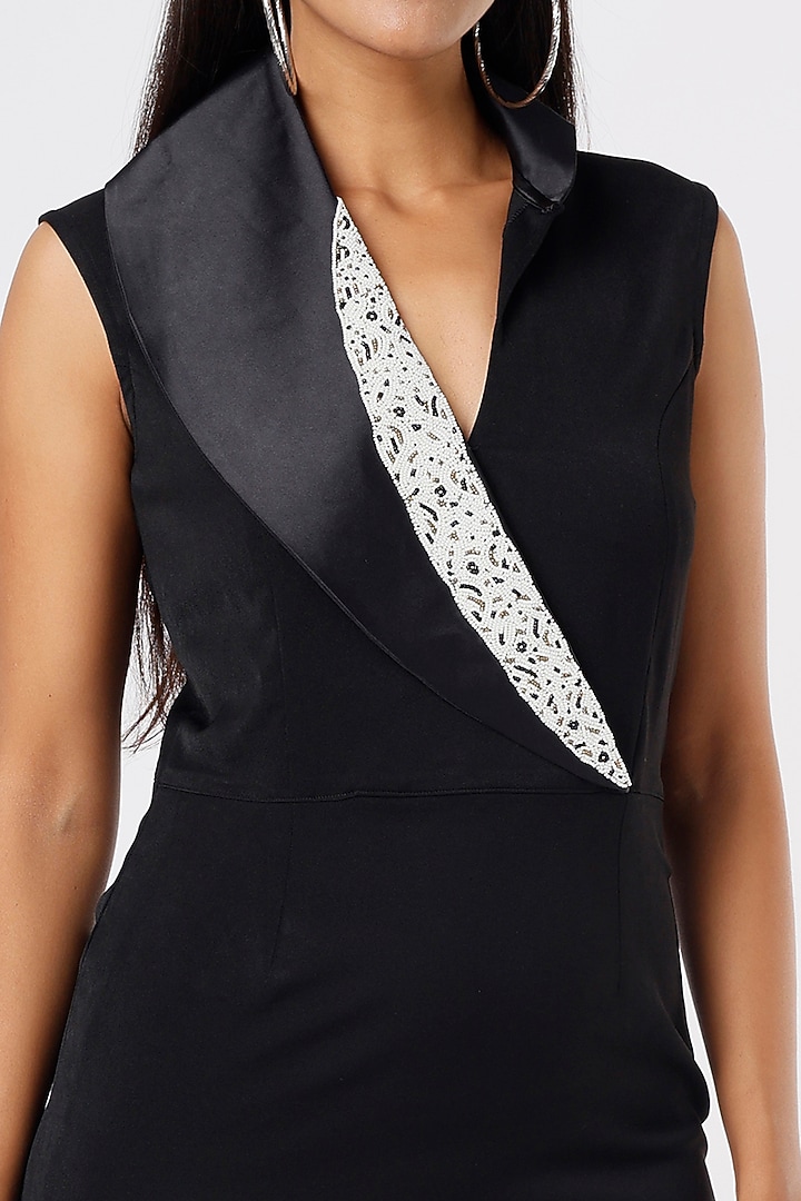 Black Pearl Embellished Mini Vacation Dress by XXVII XI at Pernia's Pop Up Shop
