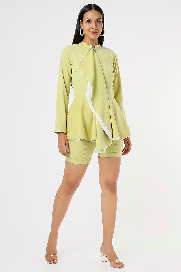 Lime Double Crepe Co-Ord Set by XXVII XI