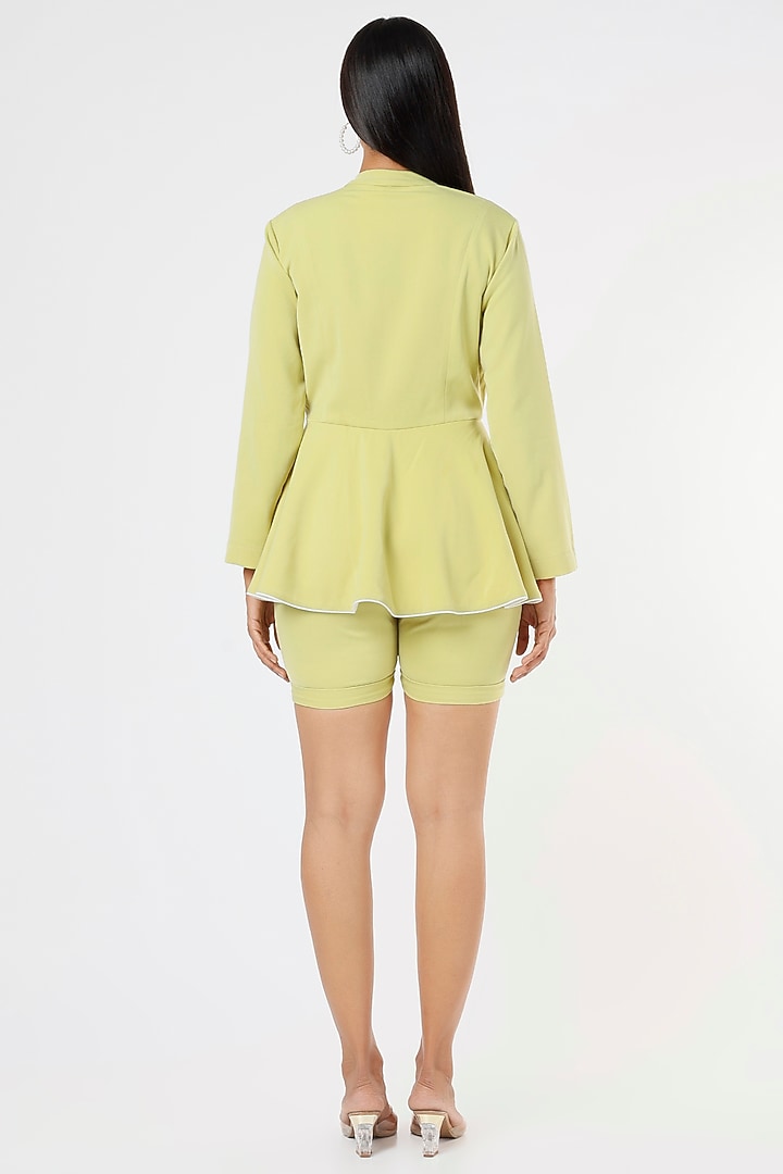 Lime Double Crepe Co-Ord Set by XXVII XI at Pernia's Pop Up Shop