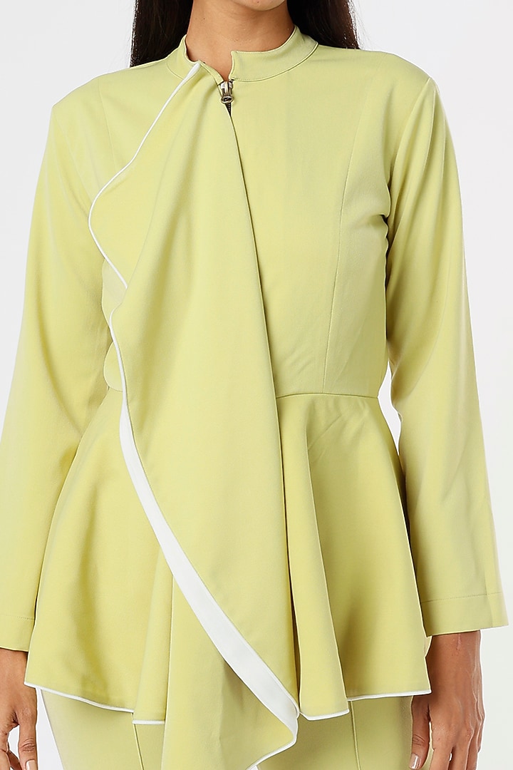 Lime Double Crepe Co-Ord Set by XXVII XI at Pernia's Pop Up Shop