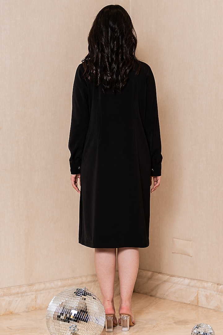 Pernia's Pop Up Shop - Xxvii Xi Women Black Armani Embroidered Shirt Dress Pernia's Pop Up Shop - Xxvii Xi Women Black Armani Embroidered Shirt Dress
