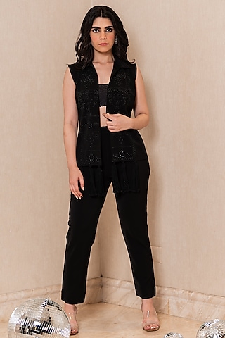 Black Armani Embroidered Co-Ord Set by XXVII XI