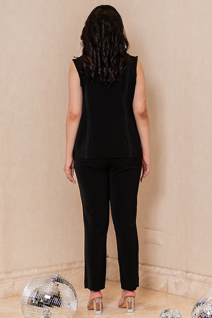 Black Armani Embroidered Co-Ord Set by XXVII XI at Pernia's Pop Up Shop
