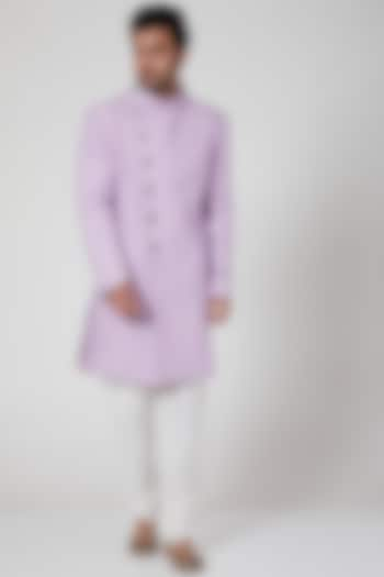 Lavender Sherwani With Asymmetric Closure by YAJY By Aditya Jain