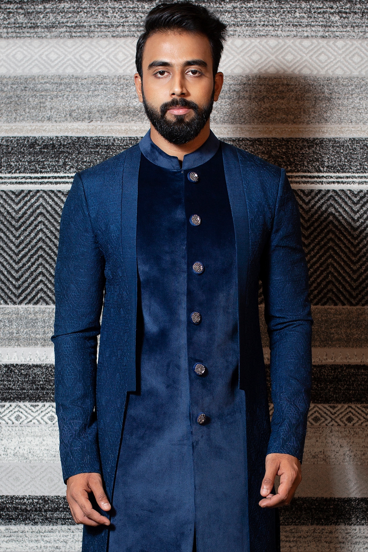 Blue sherwani on sale