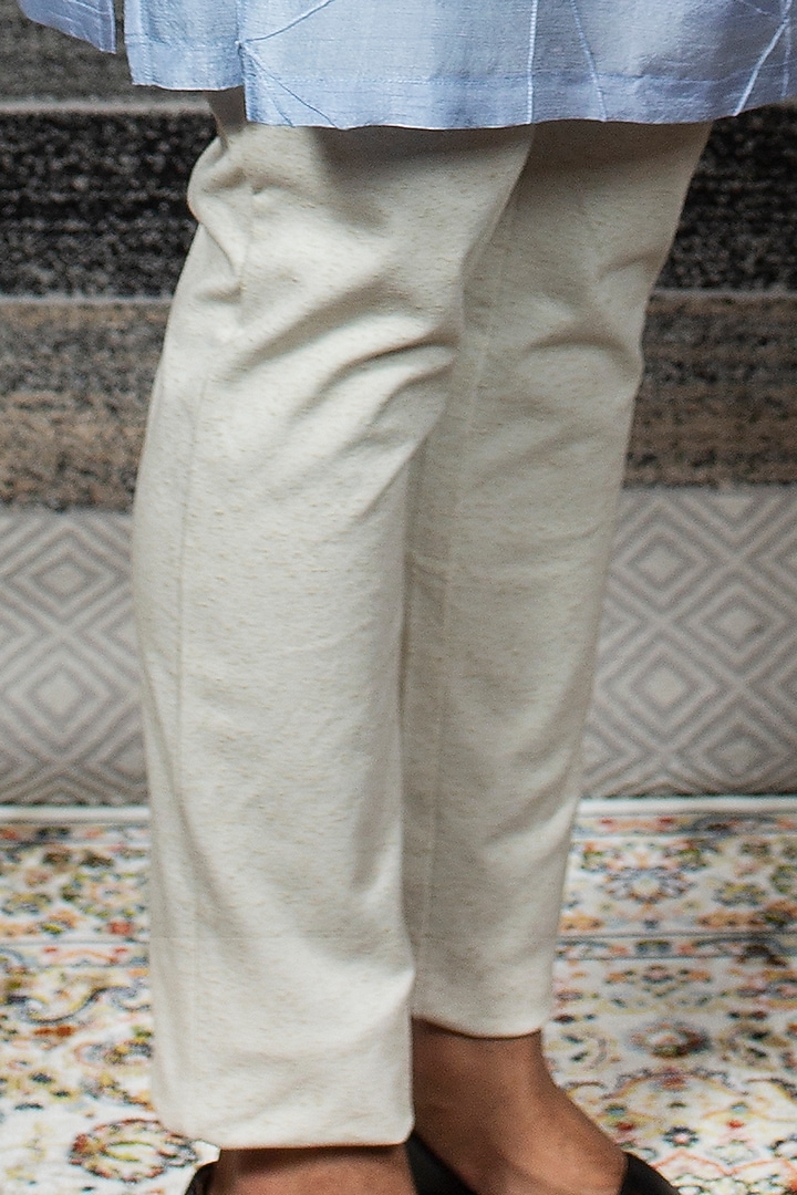 Pastel Blue Kurta Set With Jacket by YAJY By Aditya Jain at Pernia's Pop Up Shop