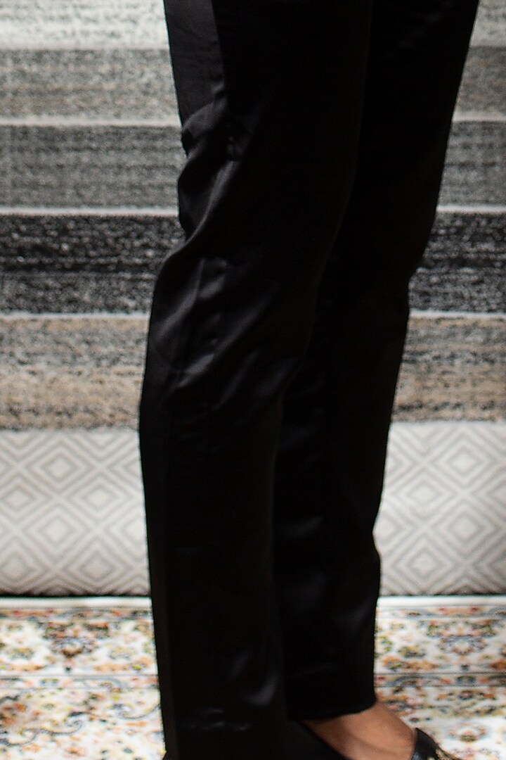 Black Italian Suiting Tuxedo Set by YAJY By Aditya Jain at Pernia's Pop Up Shop