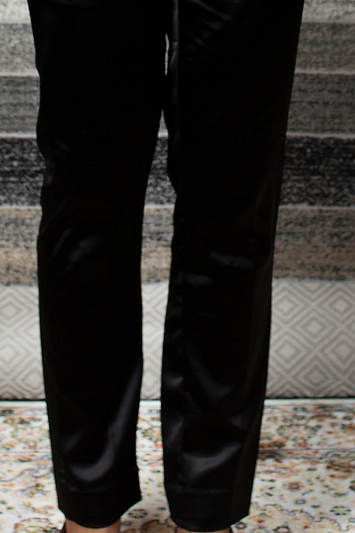Black Italian Suiting Tuxedo Set by YAJY By Aditya Jain at Pernia's Pop Up Shop