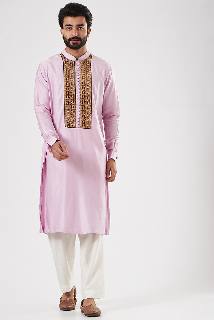 Off-White Raw Silk Nehru Jacket Set by YAJY By Aditya Jain at Pernia's Pop Up Shop