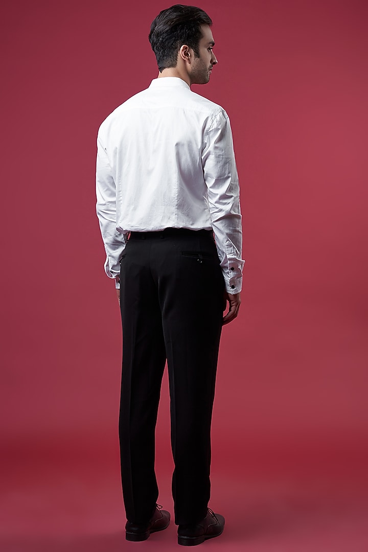 White Cotton Party Wear Shirt by YAJY By Aditya Jain at Pernia's Pop Up Shop