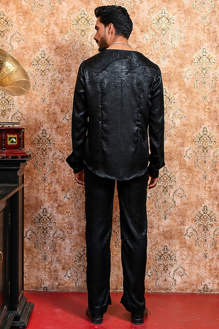 Black Crepe Co-Ord Set by YAJY By Aditya Jain at Pernia's Pop Up Shop