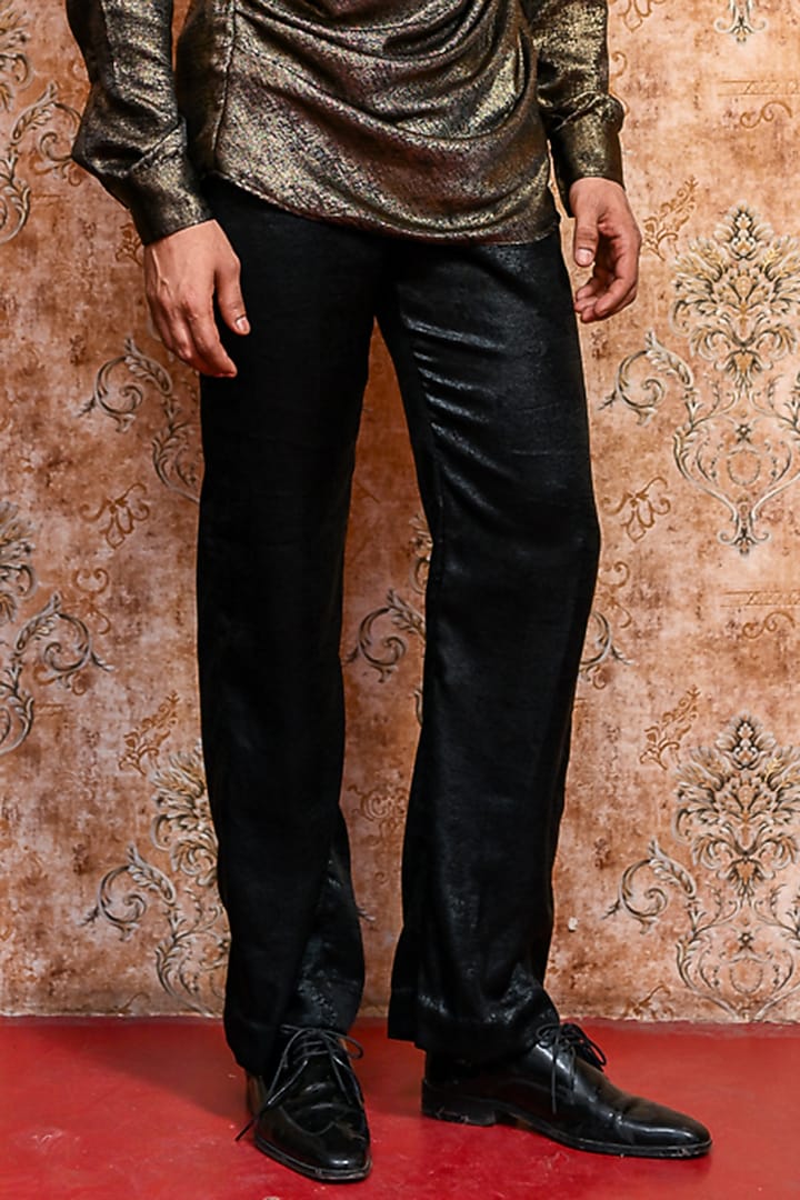 Golden & Black Crepe Co-Ord Set by YAJY By Aditya Jain at Pernia's Pop Up Shop