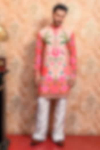 Multi-Colored Muslin Printed Kurta Set by YAJY By Aditya Jain at Pernia's Pop Up Shop