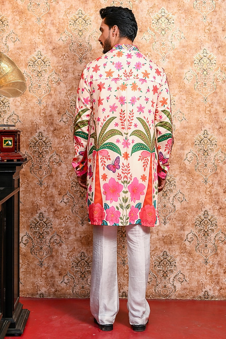 Ivory Muslin Printed Kurta Set by YAJY By Aditya Jain at Pernia's Pop Up Shop