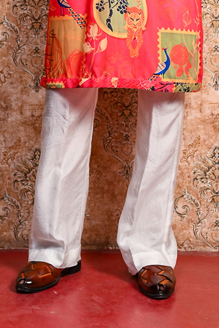 Rani Pink Muslin Printed Kurta Set by YAJY By Aditya Jain at Pernia's Pop Up Shop