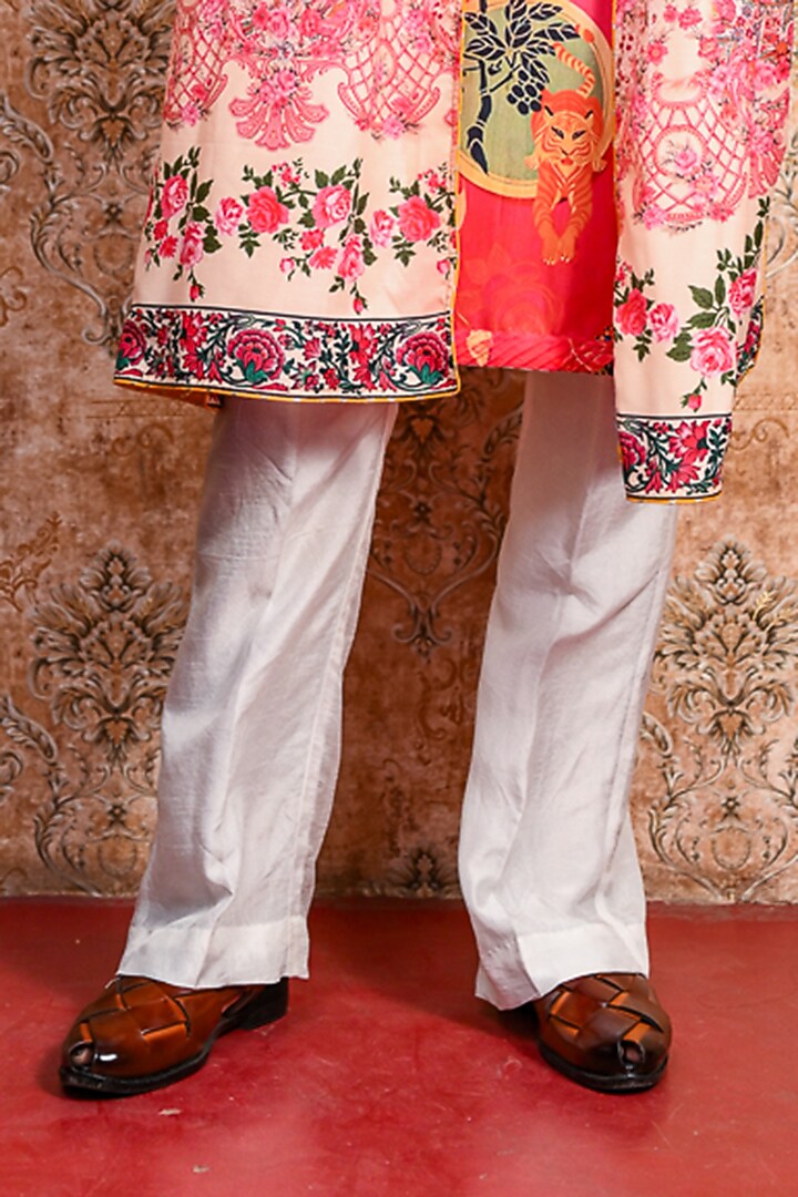Rani Pink Muslin Printed Kurta Set by YAJY By Aditya Jain at Pernia's Pop Up Shop