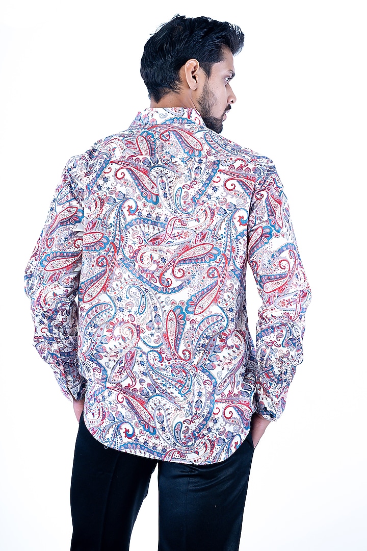 Multi-Colored Cotton Abstract Printed Party Wear Shirt by YAJY By Aditya Jain at Pernia's Pop Up Shop