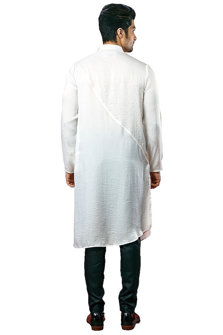 White Silk Cowl Kurta by YAJY By Aditya Jain at Pernia's Pop Up Shop