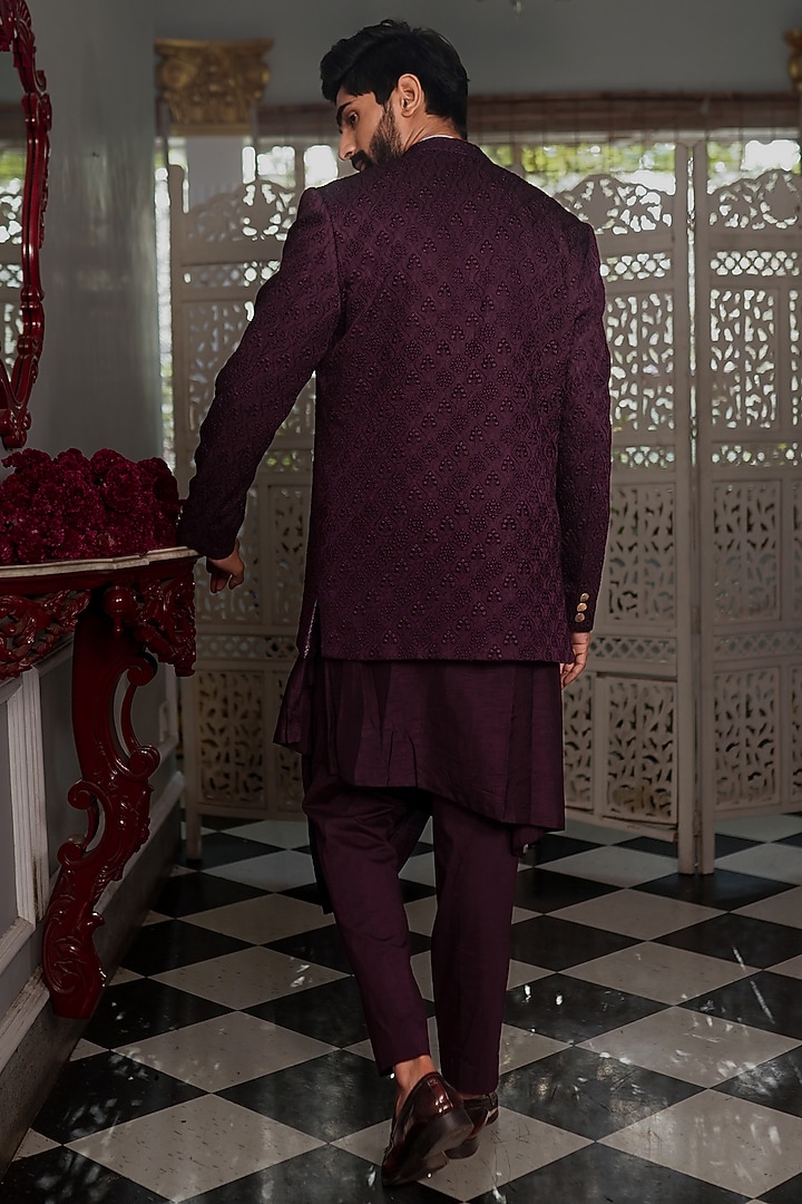 Jamuni Silk Jacket Set by YAJY By Aditya Jain at Pernia's Pop Up Shop