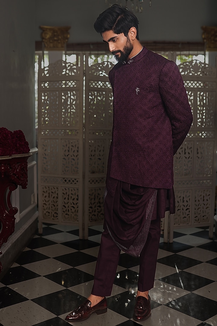 Jamuni Silk Jacket Set by YAJY By Aditya Jain at Pernia's Pop Up Shop