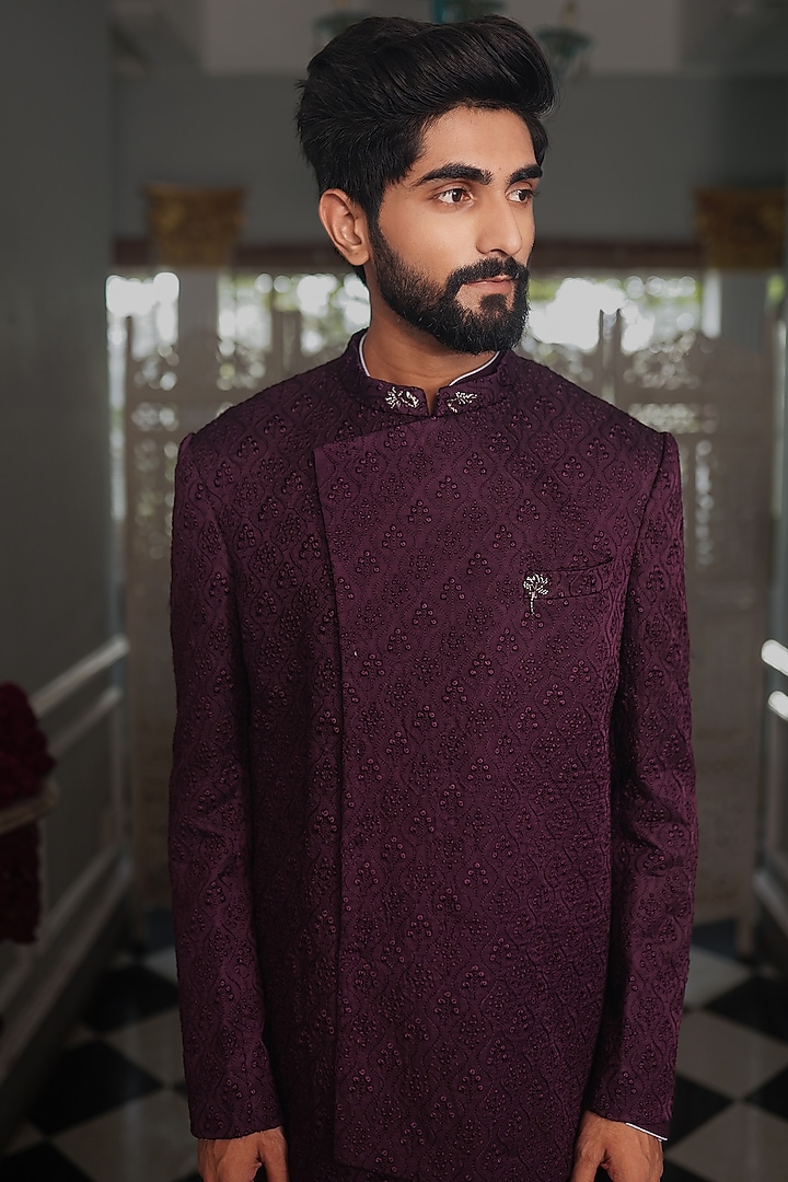 Jamuni Silk Jacket Set by YAJY By Aditya Jain at Pernia's Pop Up Shop