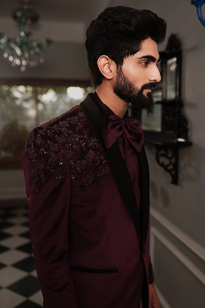 Jamuni Hand Crafted Tuxedo Set by YAJY By Aditya Jain at Pernia's Pop Up Shop