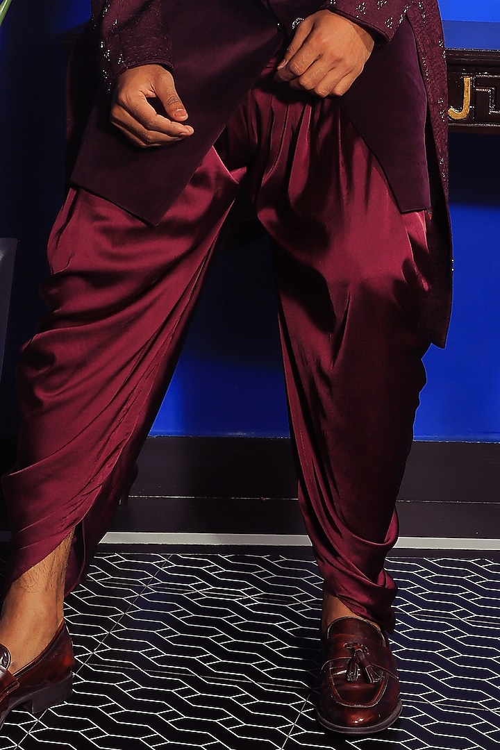 Jamuni Silk & Suede Mocklayer Wedding Indowestern Set by YAJY By Aditya Jain at Pernia's Pop Up Shop