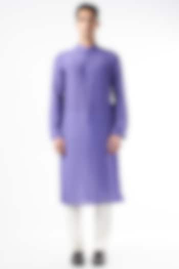 Purple Cotton Silk Kurta by Yashodhara Men