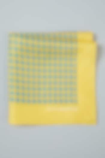 Yellow Printed Pocket Square  by Yashodhara Men