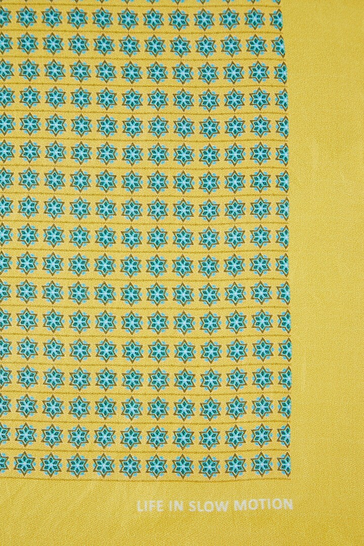 Yellow Printed Pocket Square by Yashodhara Men at Pernia's Pop Up Shop