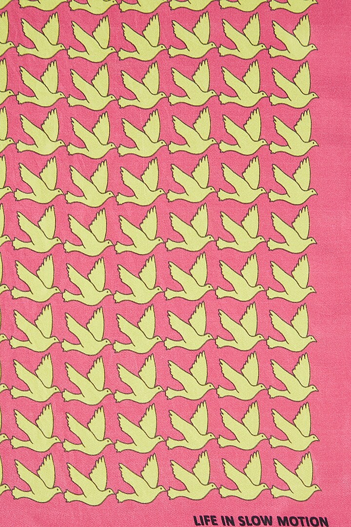 Pink Silk Printed Pocket Square by Yashodhara Men at Pernia's Pop Up Shop