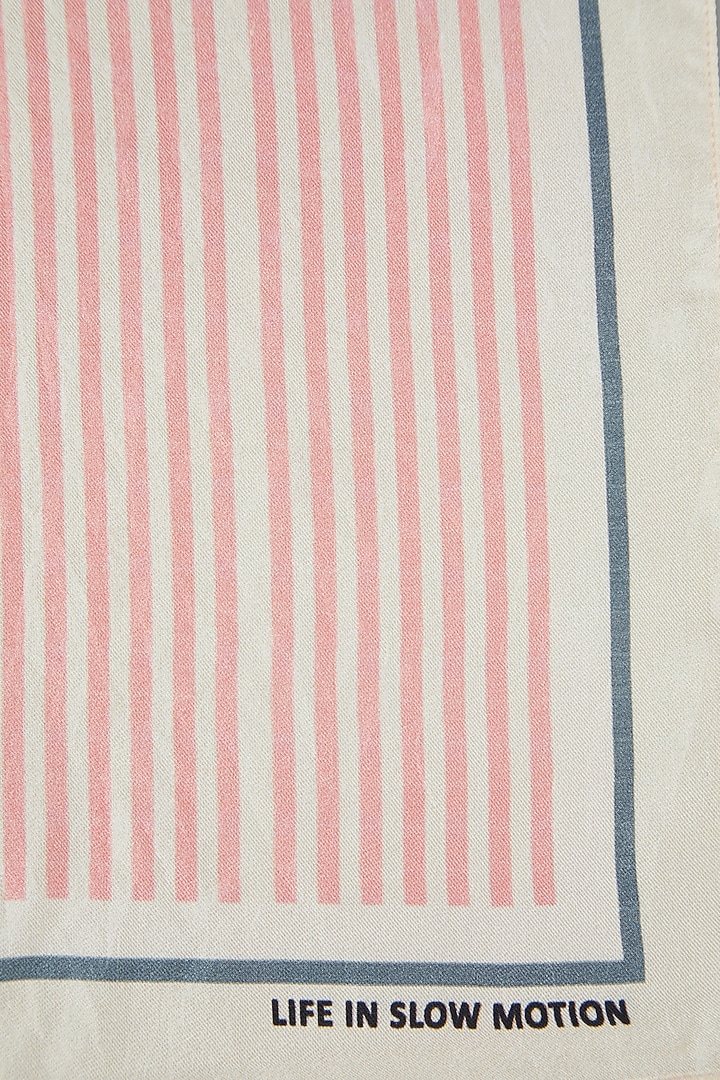 Light Peach Printed Pocket Square by Yashodhara Men at Pernia's Pop Up Shop