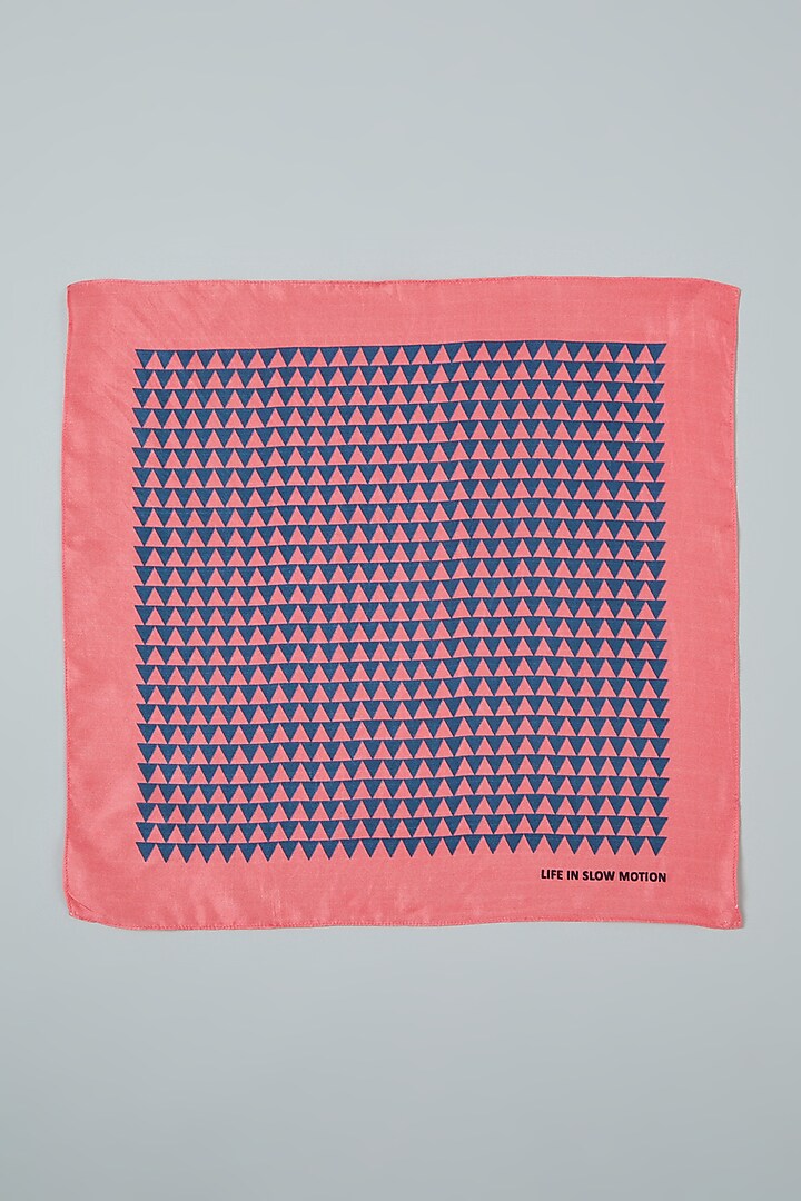 Pink Silk Pocket Square by Yashodhara Men at Pernia's Pop Up Shop
