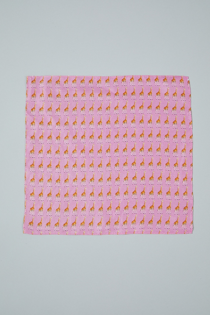 Mauve Silk Printed Pocket Square by Yashodhara Men at Pernia's Pop Up Shop